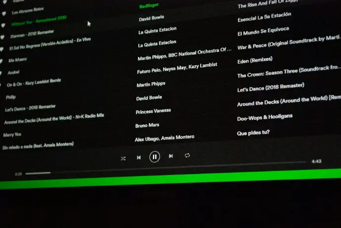 a computer screen with a bunch of music on it
